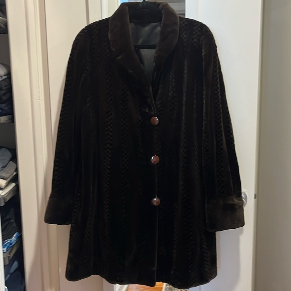 Sheered mink reversible coat